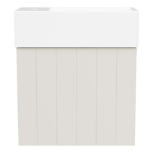 Lottie V-Groove 480mm Wall Hung Small Space Vanity with Ceramic Countertop